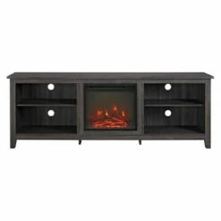 Ackerman Modern Open Storage with Electric Fireplace TV Stand for TVs up to 80" - Saracina Home Brushed White -Cheap TV Stands Store unnamed file 563