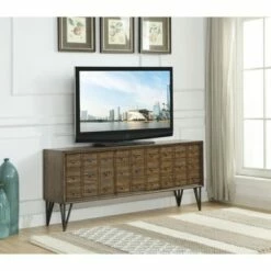 Cambridge 3 Door Console TV Stand for TVs up to 66" Brown - Treasure Trove Accents