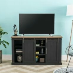 Sliding Doors TV Stand for TVs up to 60" Charcoal - Home Essentials -Cheap TV Stands Store unnamed file 5664