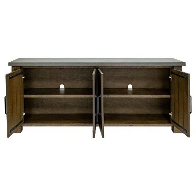 72" Tv Console with Concrete Top Fully Assembled For Tvs Up To 75" Brown - Martin Furniture 5 72" Tv Console with Concrete Top Fully Assembled For Tvs Up To 75" Brown - Martin Furniture - Image 3