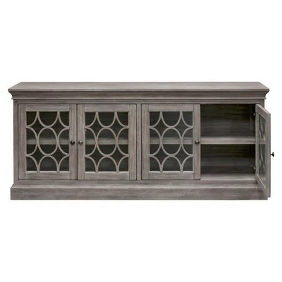 72" Rustic Four Door Tv Console Fully Assembled For Tvs Up To 70" - Martin Furniture White 8 72" Rustic Four Door Tv Console Fully Assembled For Tvs Up To 70" - Martin Furniture White - Image 6