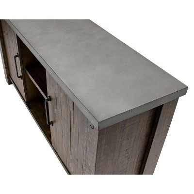 60" Tv Console with Concrete Top Fully Assembled Brown - Martin Furniture 8 60" Tv Console with Concrete Top Fully Assembled Brown - Martin Furniture - Image 6