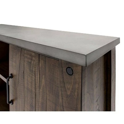 60" Tv Console with Concrete Top Fully Assembled Brown - Martin Furniture 9 60" Tv Console with Concrete Top Fully Assembled Brown - Martin Furniture - Image 7