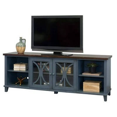 80" Bailey Tv Console For Tvs Up To 80" - Martin Furniture Weathered Green 4 80" Bailey Tv Console For Tvs Up To 80" - Martin Furniture Weathered Green - Image 2