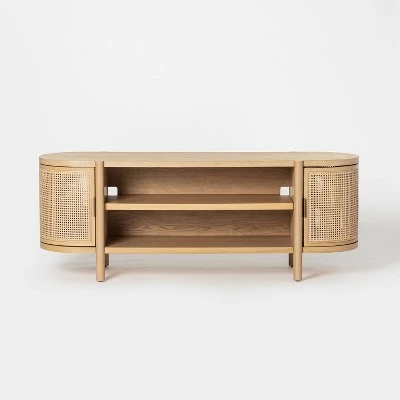 Threshold Designed W/Studio McGee Portola Hills Caned Door TV Stand for TVs up to 60" - Threshold™ designed with Studio McGee Natural 4 Threshold Designed W/Studio McGee Portola Hills Caned Door TV Stand for TVs up to 60" - Threshold™ designed with Studio McGee Natural - Image 2