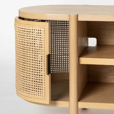 Threshold Designed W/Studio McGee Portola Hills Caned Door TV Stand for TVs up to 60" - Threshold™ designed with Studio McGee Natural 5 Threshold Designed W/Studio McGee Portola Hills Caned Door TV Stand for TVs up to 60" - Threshold™ designed with Studio McGee Natural - Image 3