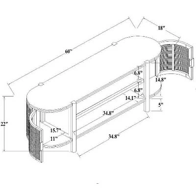 Threshold Designed W/Studio McGee Portola Hills Caned Door TV Stand for TVs up to 60" - Threshold™ designed with Studio McGee Natural 9 Threshold Designed W/Studio McGee Portola Hills Caned Door TV Stand for TVs up to 60" - Threshold™ designed with Studio McGee Natural - Image 7