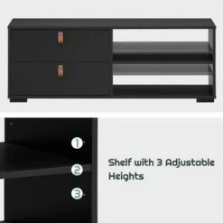 Costway TV Stand Entertainment Media Center Console for TV's up to 55'' Walnut/Black -Cheap TV Stands Store unnamed file 5864