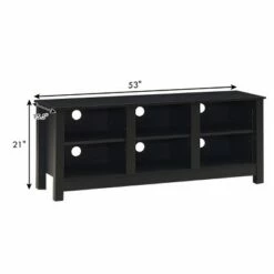 Costway TV Stand Cabinet for TV's Up to 60'' Entertainment Center w/Storage Shelves BlackBrown