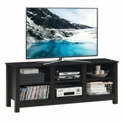 Costway TV Stand Cabinet for TV's Up to 60'' Entertainment Center w/Storage Shelves BlackBrown -Cheap TV Stands Store unnamed file 5923