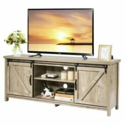 Costway TV Stand Media Center Console Cabinet Sliding Barn Door for TV's 60'' -Cheap TV Stands Store unnamed file 5958