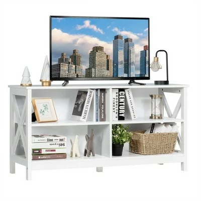 Costway TV Stand Entertainment Media Center for TV's up to 55'' w/ Storage Shelves Brown/Gray/White 14 Costway TV Stand Entertainment Media Center for TV's up to 55'' w/ Storage Shelves Brown/Gray/White - Image 12