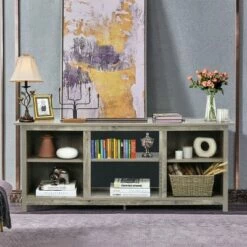 Costway 58'' 2-Tier TV Stand Entertainment Media Center Console Up to 65'' Grey -Cheap TV Stands Store unnamed file 5976