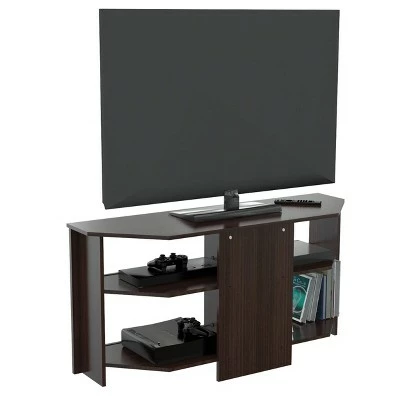 Corner TV Stand for TVs up to 60" Espresso - Inval 9 Corner TV Stand for TVs up to 60" Espresso - Inval - Image 7