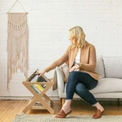 ECR4Kids Birch Book Caddy with Shelf, Children's Wooden Book Rack with Storage, Kids Book Display -Cheap TV Stands Store unnamed file 61