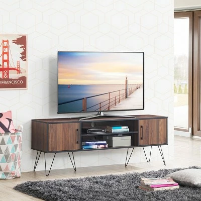 Costway TV Stand Media Center Storage Cabinet & Shelf Hold up to 60''TV W/ Metal leg 4 Costway TV Stand Media Center Storage Cabinet & Shelf Hold up to 60''TV W/ Metal leg - Image 2