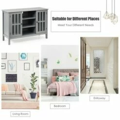 Costway Wood TV Stand Entertainment Media Center Console for TV's up to 50'' Grey 16 Costway Wood TV Stand Entertainment Media Center Console for TV's up to 50'' Grey -Cheap TV Stands Store unnamed file 6130