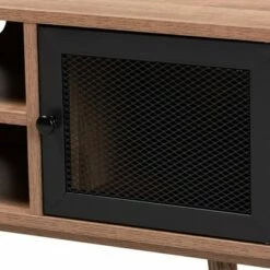 Yuna Natural Wood and Metal 2 Door TV Stand for TVs up to 40" Brown/Black - Baxton Studio -Cheap TV Stands Store unnamed file 6186