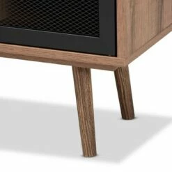Yuna Natural Wood and Metal 2 Door TV Stand for TVs up to 40" Brown/Black - Baxton Studio -Cheap TV Stands Store unnamed file 6187