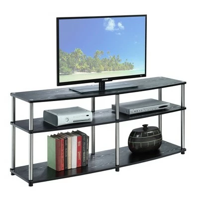 3 Tier TV Stand for TVs up to 60" - Breighton Home Black 3 3 Tier TV Stand for TVs up to 60" - Breighton Home Black