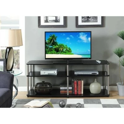 3 Tier TV Stand for TVs up to 60" - Breighton Home Black 4 3 Tier TV Stand for TVs up to 60" - Breighton Home Black - Image 2
