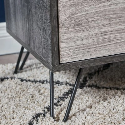 Isadora 71" Mid Century TV Stand for TVs up to 74" Sonoma Gray/Black - Christopher Knight Home 7 Isadora 71" Mid Century TV Stand for TVs up to 74" Sonoma Gray/Black - Christopher Knight Home - Image 5