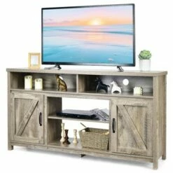 Costway 59'' TV Stand Media Center Console Cabinet w/ Barn Door for TV's 65'' NaturalBlackCoffee 25 Costway 59'' TV Stand Media Center Console Cabinet w/ Barn Door for TV's 65'' NaturalBlackCoffee -Cheap TV Stands Store unnamed file 6219