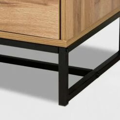Reid Wood and Metal 2 Drawer TV Stand for TVs up to 55" Oak/Black - Baxton Studio -Cheap TV Stands Store unnamed file 6275