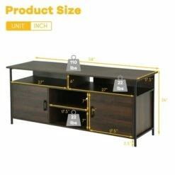 Costway 58'' Wood TV Stand Entertainment Media Center Console w/ Storage Cabinet
