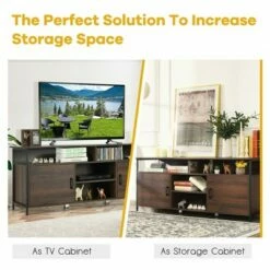 Costway 58'' Wood TV Stand Entertainment Media Center Console w/ Storage Cabinet -Cheap TV Stands Store unnamed file 6281