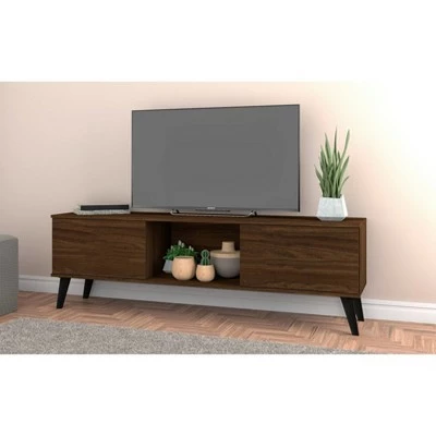 Doyers TV Stand for TVs up to 60" - Manhattan Comfort White/brown 3 Doyers TV Stand for TVs up to 60" - Manhattan Comfort White/brown