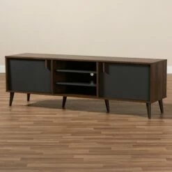 Samuel Finished TV Stand for TVs up to 55" Walnut Brown/Dark Gray - Baxton Studio -Cheap TV Stands Store unnamed file 6311