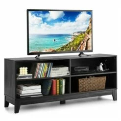 Costway 58'' Modern Wood TV Stand Console Storage Entertainment Media Center Walnut Black -Cheap TV Stands Store unnamed file 6346