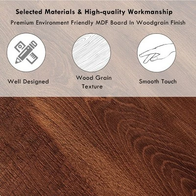 Costway 58'' TV Stand Entertainment Media Center Console Wood Storage Furniture Espresso 9 Costway 58'' TV Stand Entertainment Media Center Console Wood Storage Furniture Espresso - Image 7