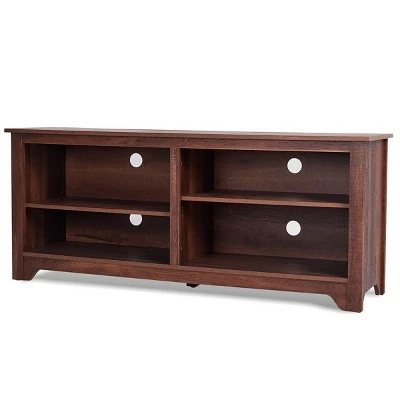 Costway 58'' TV Stand Entertainment Media Center Console Wood Storage Furniture Espresso 11 Costway 58'' TV Stand Entertainment Media Center Console Wood Storage Furniture Espresso - Image 9