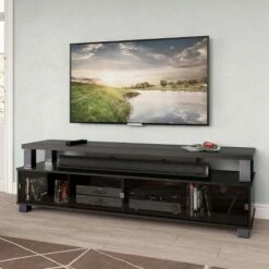 Bromley 2 Tier Ravenwood TV Stand for TVs up to 80" Black - Sonax