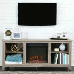 Ackerman Modern Transitional Fireplace TV Stand for TVs up to 65" - Saracina Home Espresso