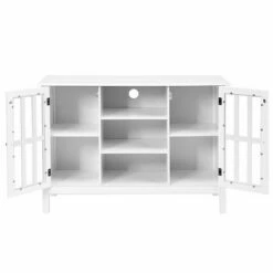 Costway Wood TV Stand Entertainment Media Center Console for TV up to 50'' White -Cheap TV Stands Store unnamed file 6712
