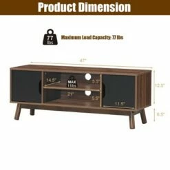 Costway Entertainment Media Center TV Stand Console For TV's up to 50" White/Black -Cheap TV Stands Store unnamed file 6735