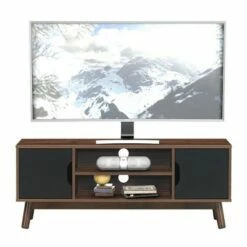 Costway Entertainment Media Center TV Stand Console For TV's up to 50" White/Black -Cheap TV Stands Store unnamed file 6738