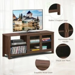 Costway TV Stand Entertainment Center for TV's up to 65''w/ 2 Metal Mesh Doors Walnut 19 Costway TV Stand Entertainment Center for TV's up to 65''w/ 2 Metal Mesh Doors Walnut -Cheap TV Stands Store unnamed file 6751