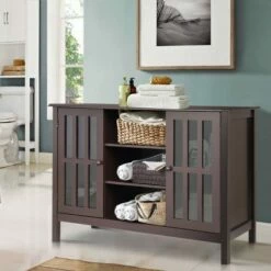 Costway Wood TV Stand Entertainment Media Center Console for TV up to 50'' Brown 11 Costway Wood TV Stand Entertainment Media Center Console for TV up to 50'' Brown -Cheap TV Stands Store unnamed file 6754