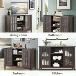 Costway Wood TV Stand Entertainment Media Center Console for TV up to 50'' Brown 14 Costway Wood TV Stand Entertainment Media Center Console for TV up to 50'' Brown -Cheap TV Stands Store unnamed file 6757