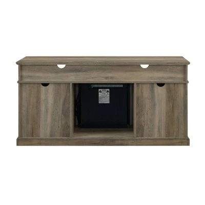 Beaux Farmhouse Barn Door with Electric Fireplace TV Stand for TVs up to 65" - Saracina Home Rustic Oak/brushed White 5 Beaux Farmhouse Barn Door with Electric Fireplace TV Stand for TVs up to 65" - Saracina Home Rustic Oak/brushed White - Image 3