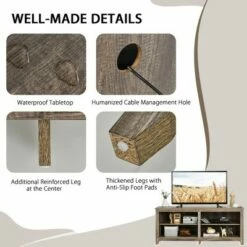 Costway 58'' Corner TV Stand 4 Cubby Entertainment Media Console w/ 2 Shelves -Cheap TV Stands Store unnamed file 6829