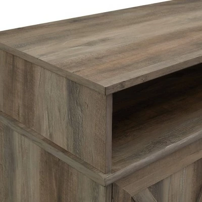 Beaux Farmhouse Barn Door with Electric Fireplace TV Stand for TVs up to 65" - Saracina Home Rustic Oak/brushed White 6 Beaux Farmhouse Barn Door with Electric Fireplace TV Stand for TVs up to 65" - Saracina Home Rustic Oak/brushed White - Image 4