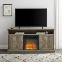 Beaux Farmhouse Barn Door with Electric Fireplace TV Stand for TVs up to 65" - Saracina Home Rustic Oak/brushed White 17 Beaux Farmhouse Barn Door with Electric Fireplace TV Stand for TVs up to 65" - Saracina Home Rustic Oak/brushed White -Cheap TV Stands Store unnamed file 685