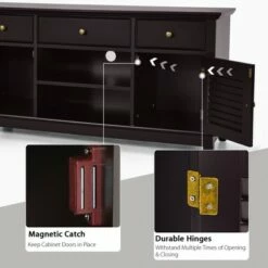 Costway TV Stand Media Console Entertainment Console w/ Drawers Cabinets Grey/Brown -Cheap TV Stands Store unnamed file 6858