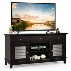 Costway TV Stand Media Console Entertainment Console w/ Drawers Cabinets Grey/Brown -Cheap TV Stands Store unnamed file 6861