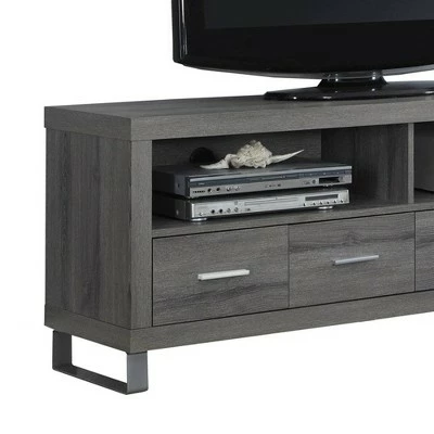 Monarch Specialties 60" Entertainment Center TV Stand with 4 Drawers, Dark Taupe 5 Monarch Specialties 60" Entertainment Center TV Stand with 4 Drawers, Dark Taupe - Image 3